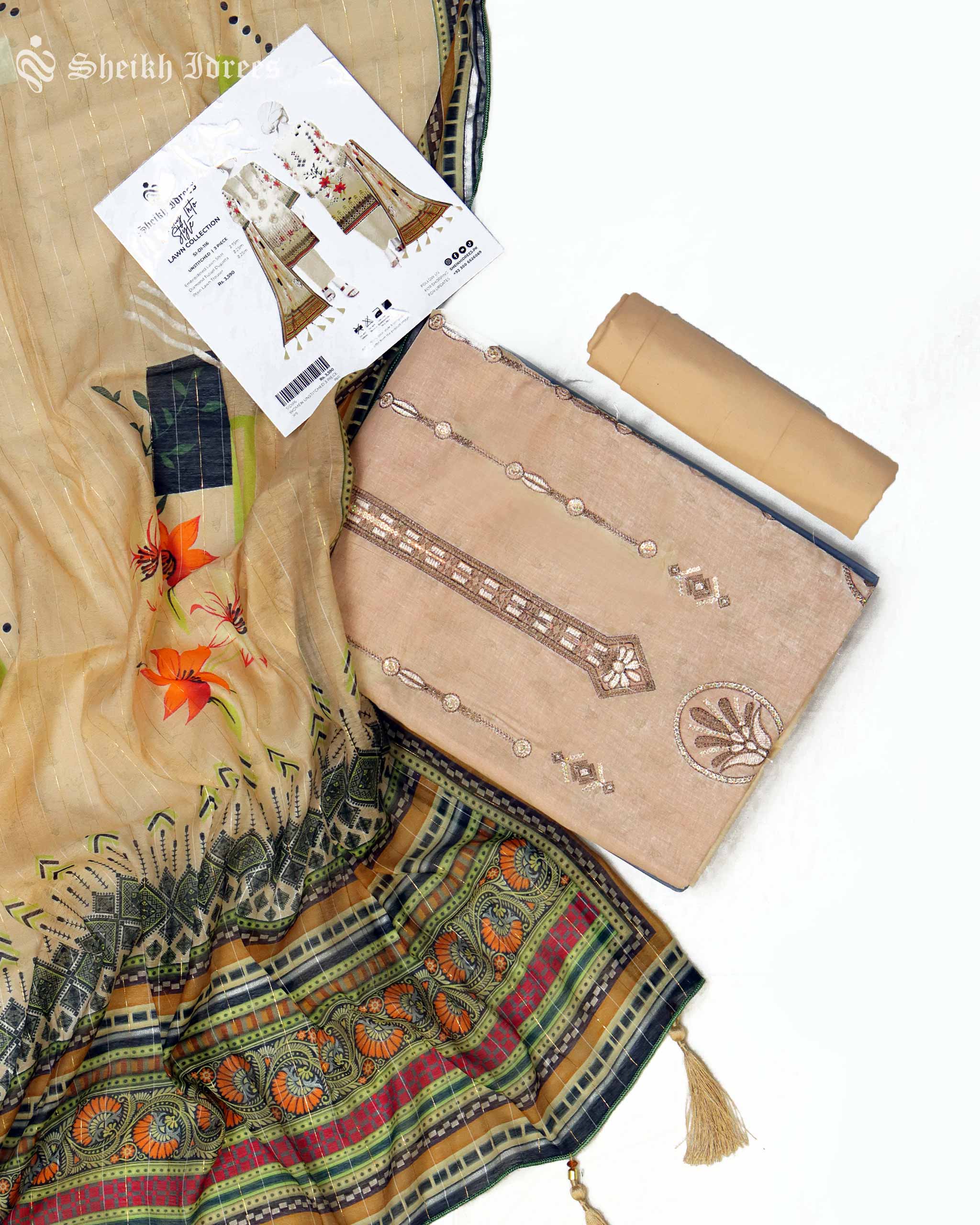 Embroidered Lawn Suit 3 Piece