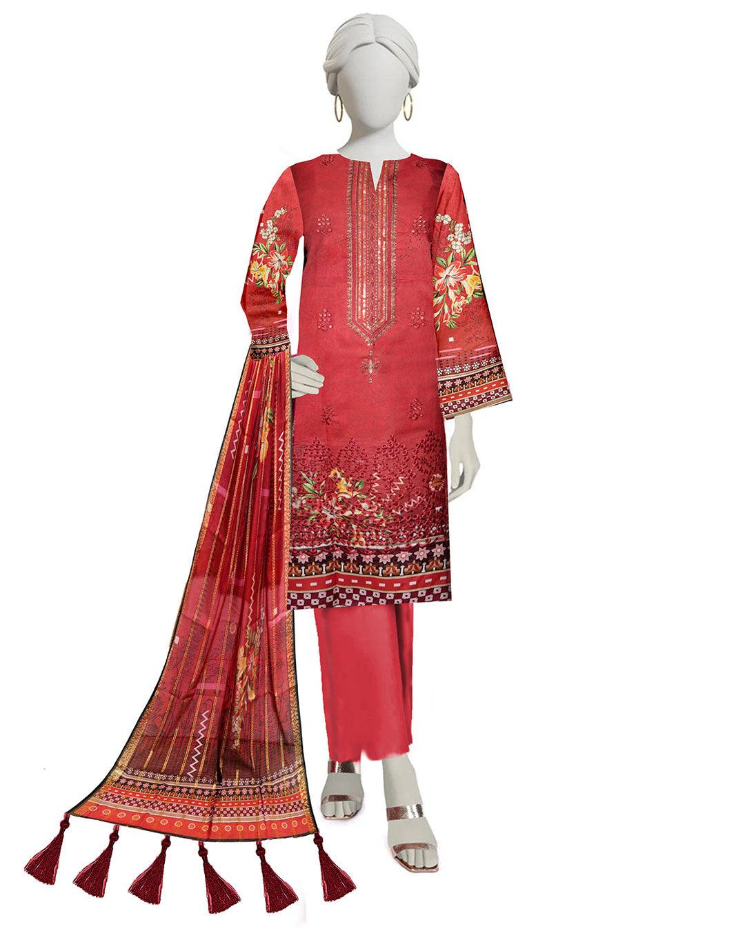 Embroidered Lawn Suit 3 Piece