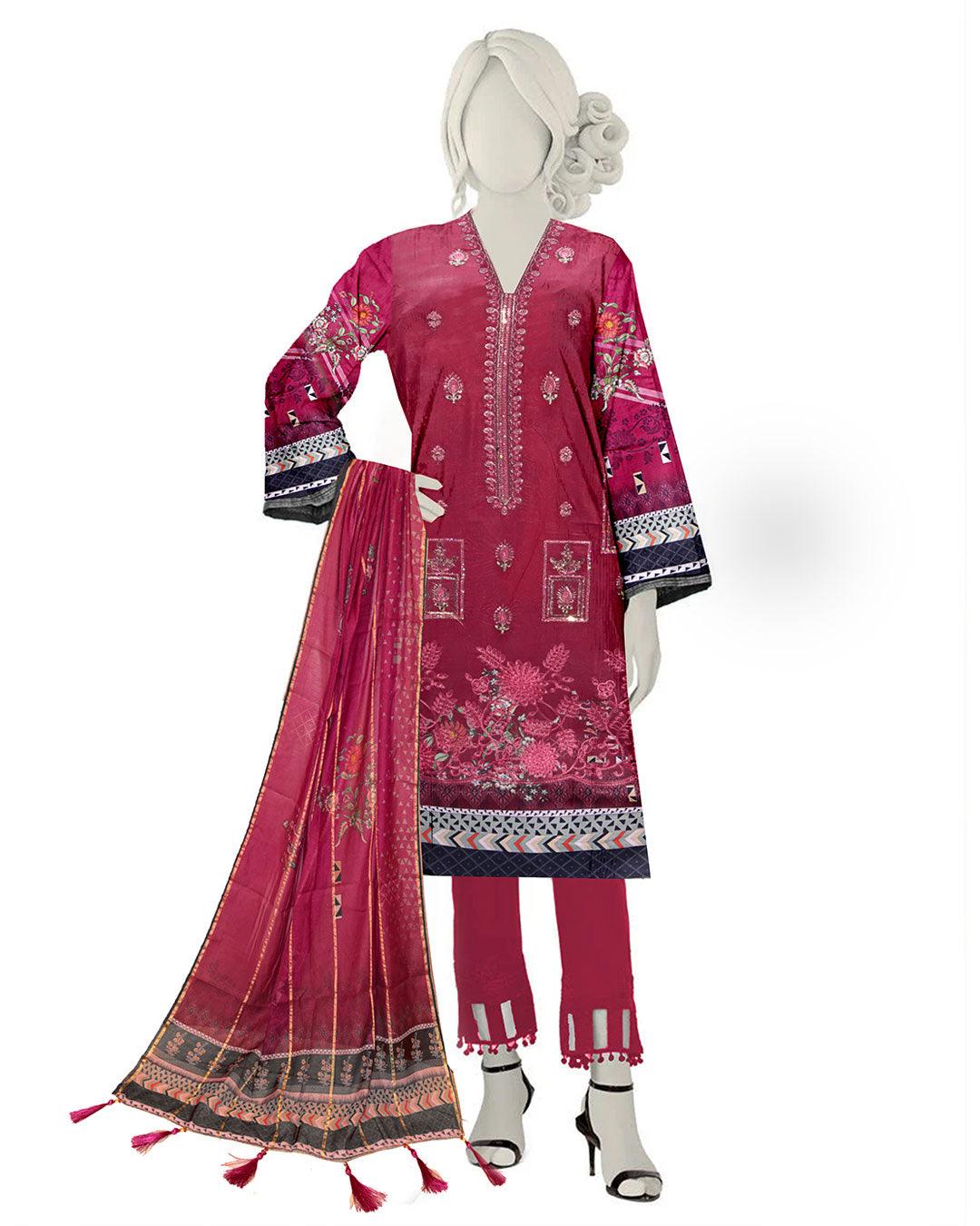 Embroidered Lawn Suit 3 Piece