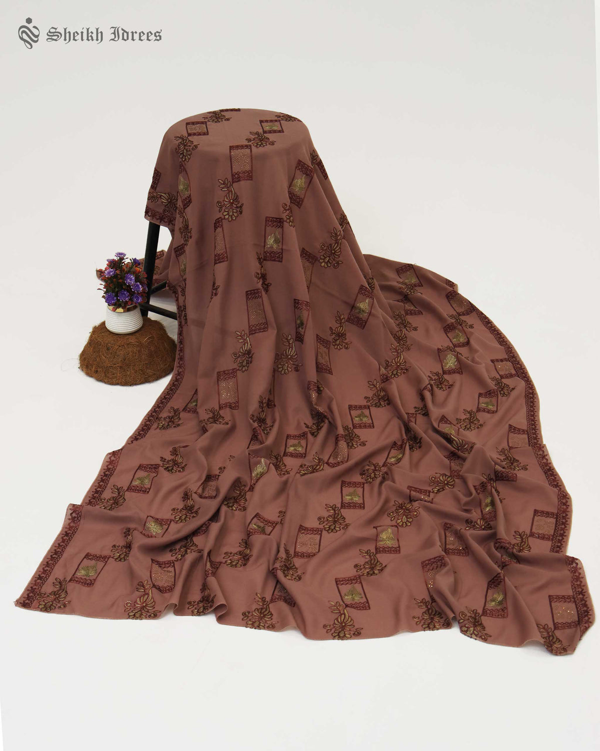 Swiss Ari Embellished Peanut Shawl